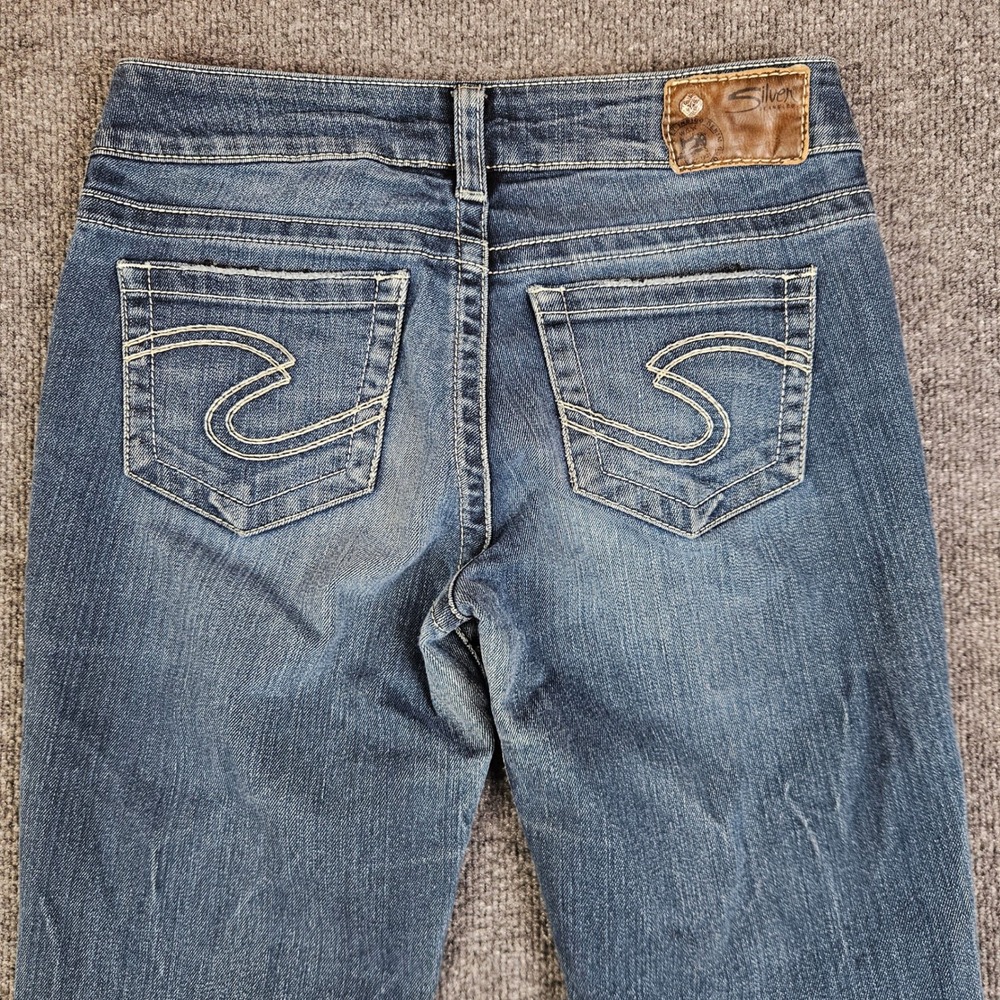 Silver Suki Bootcut Jeans Womens 28 Mid Rise Dark Wash Denim Stretch Casual Blue - Picture 10 of 10